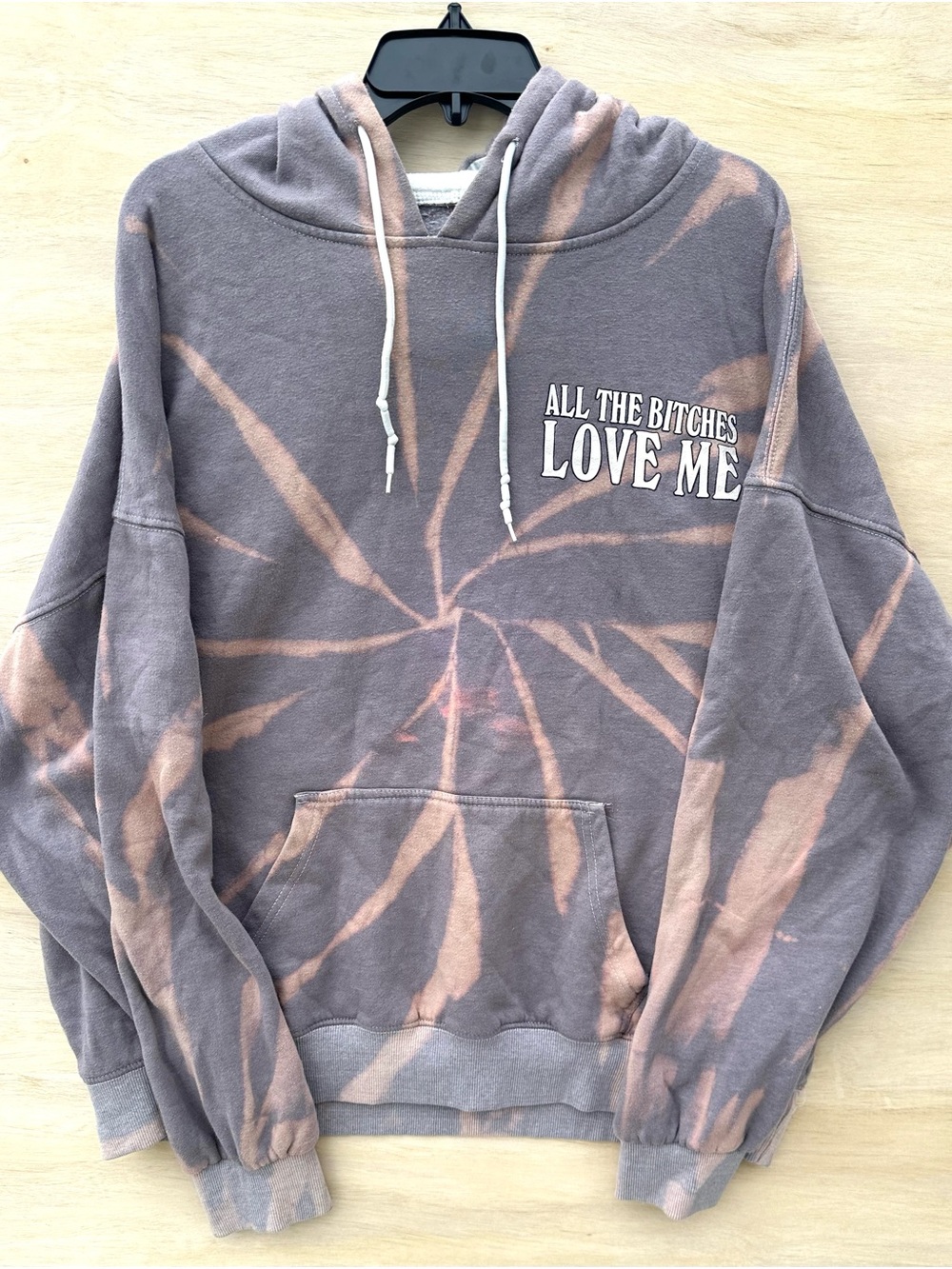 Tie-Dye Gray Pullover Hoodie - size xxl